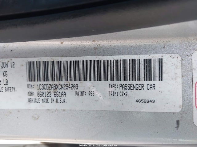 2012 Dodge AVENGER SE 照片 9