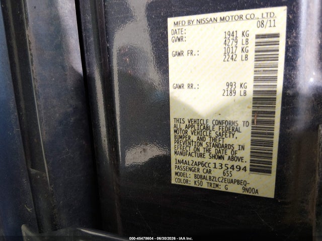 صورة 9 لـ 2012 Nissan ALTIMA 2.5 S