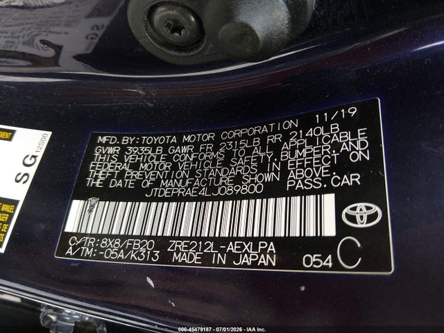 صورة 9 لـ 2020 Toyota COROLLA LE