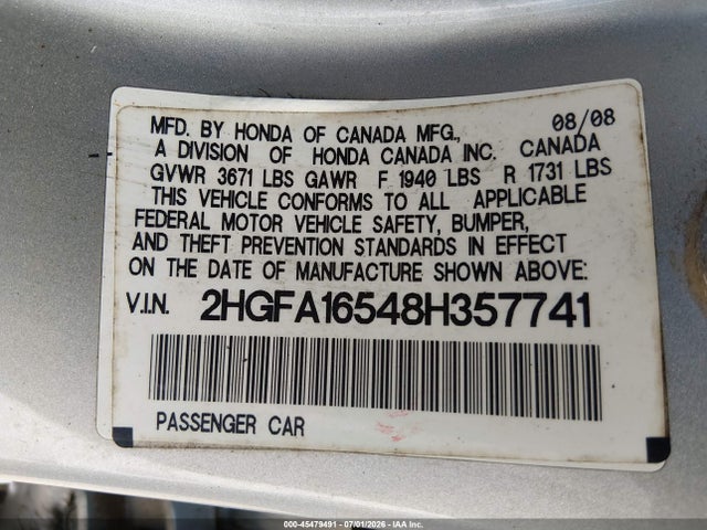 2008 Honda CIVIC LX 照片 9