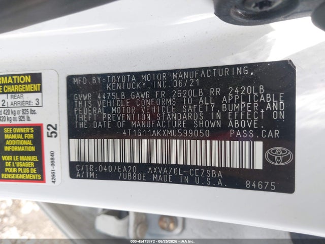 صورة 9 لـ 2021 Toyota CAMRY SE