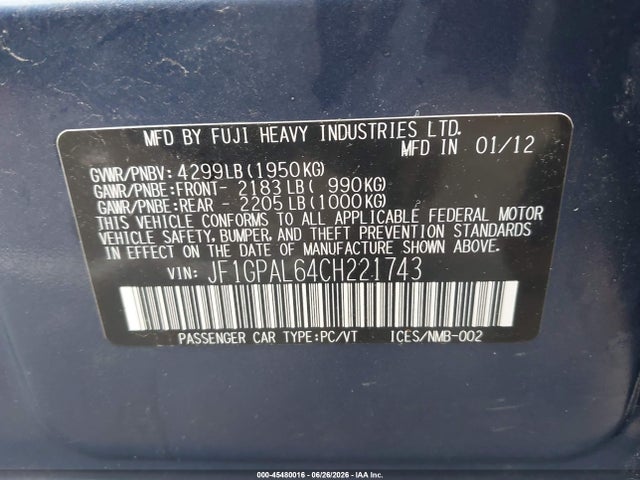 2012 Subaru IMPREZA 2.0I SPORT PREMIUM — фото 9