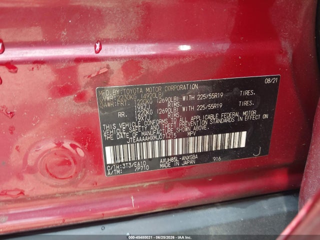 2021 TOYOTA VENZA XLE 9