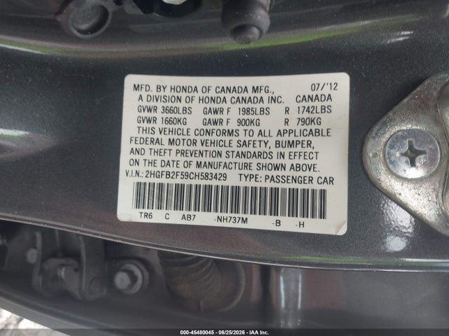 صورة 9 لـ 2012 Honda CIVIC LX