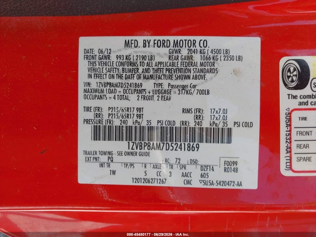 2013 FORD MUSTANG V6/V6 PREMIUM 照片 9