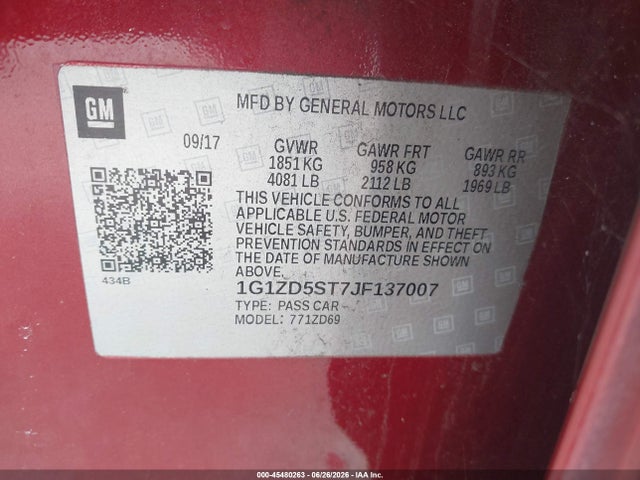 2018 Chevrolet MALIBU LT 照片 9