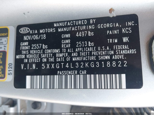 2019 KIA OPTIMA LX photo 9