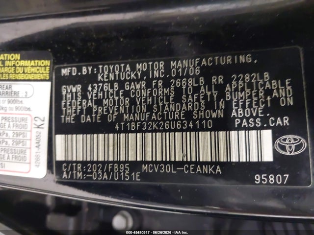 صورة 9 لـ 2006 Toyota CAMRY LE V6