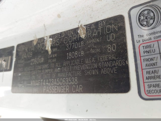 2010 KIA FORTE LX photo 9