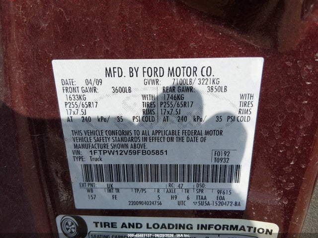 2009 FORD F-150 XLT photo 9