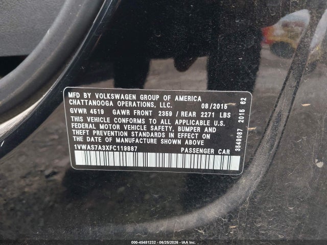 2015 Volkswagen PASSAT 1.8T LIMITED EDITION 照片 9