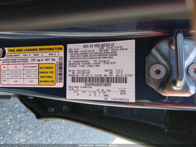 2018 FORD FUSION HYBRID S 照片 9