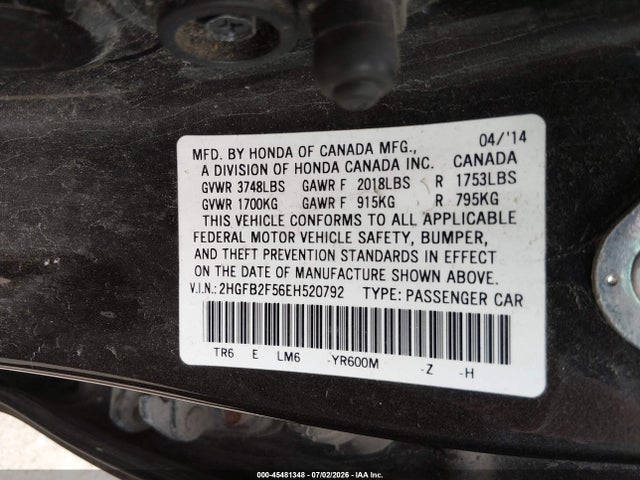 صورة 9 لـ 2014 Honda CIVIC LX