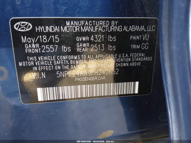 2015 Hyundai SONATA ECO — миниатюра 9