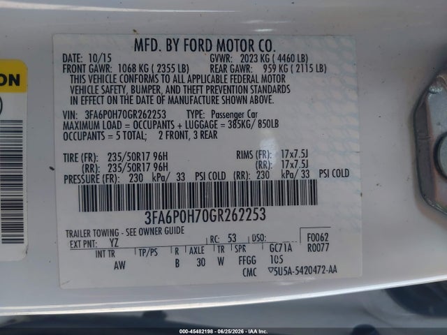 2016 FORD FUSION SE — фото 9