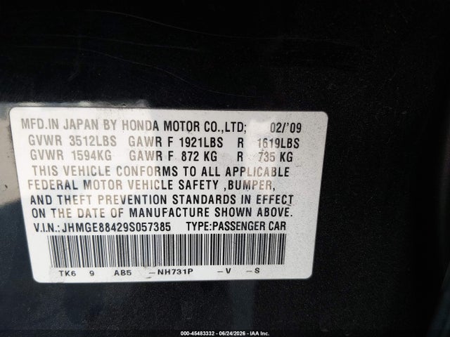 2009 Honda FIT SPORT 照片 9