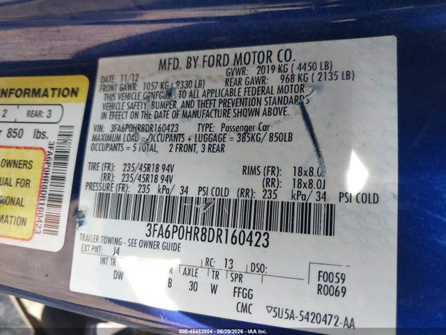 صورة 9 لـ 2013 FORD FUSION SE