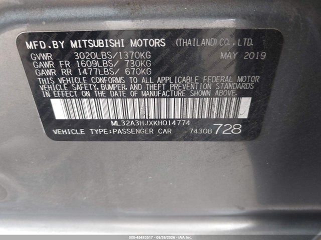 صورة 9 لـ 2019 Mitsubishi MIRAGE ES
