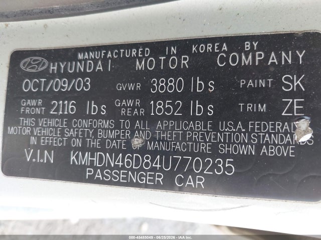 2004 Hyundai ELANTRA GLS/GT 照片 9