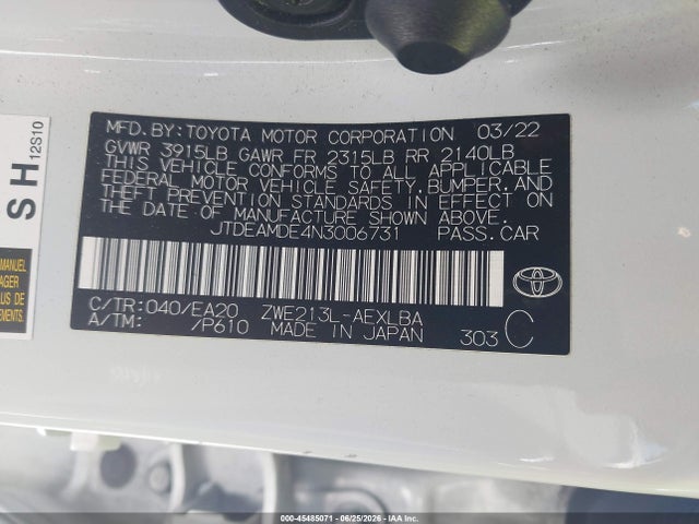 2022 Toyota COROLLA HYBRID LE photo 9
