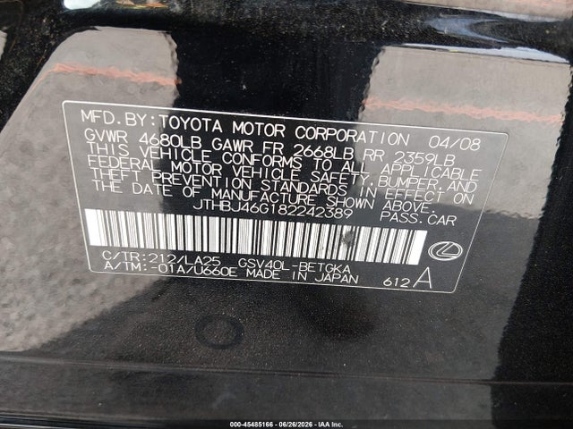 2008 Lexus ES 350 照片 9