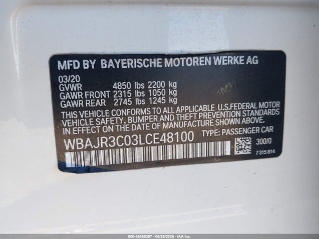 2020 BMW 530I 照片 9