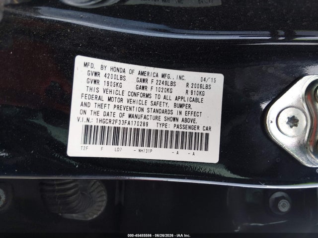صورة 9 لـ 2015 Honda ACCORD LX