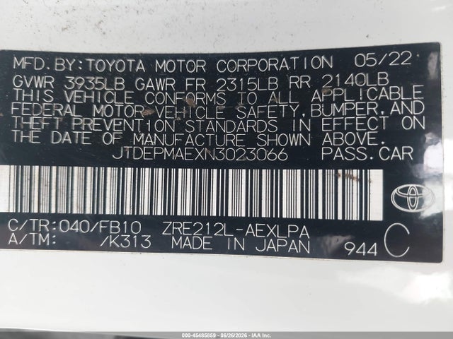 2022 Toyota COROLLA LE 照片 9