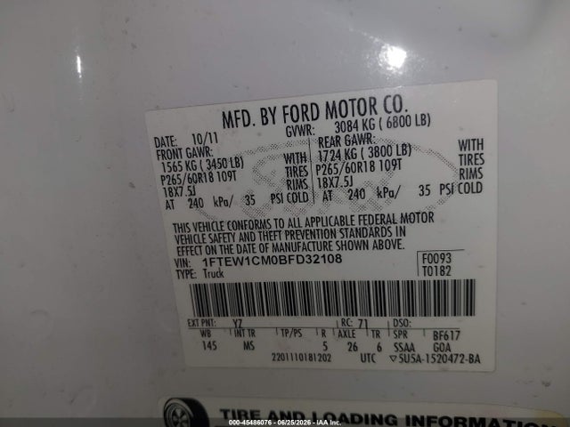 صورة 9 لـ 2011 FORD F-150 XL/XLT