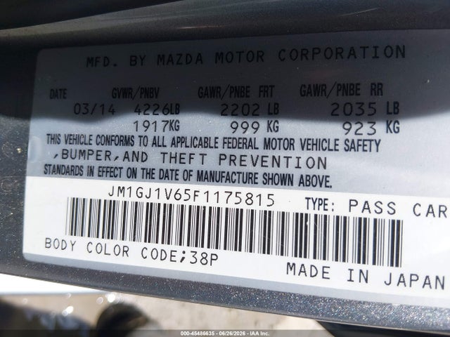 2015 Mazda MAZDA6 I TOURING — фото 9