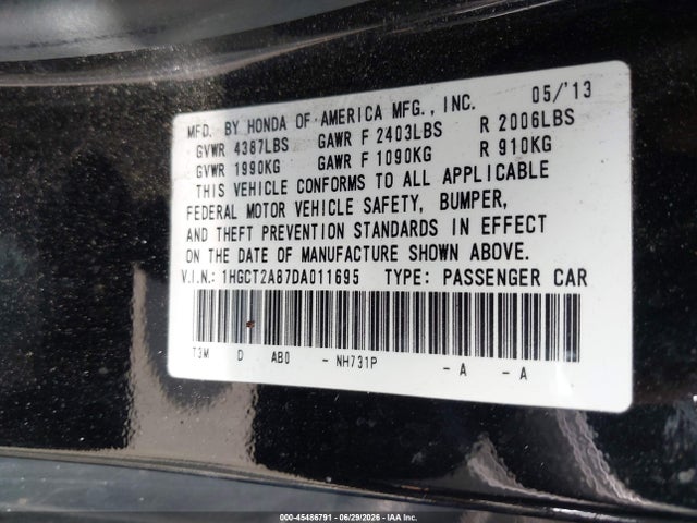 2013 Honda ACCORD EX-L V-6 photo 9