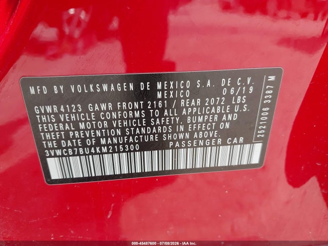 2019 VOLKSWAGEN JETTA 1.4T R-LINE/1.4T S/1.4T SE 9