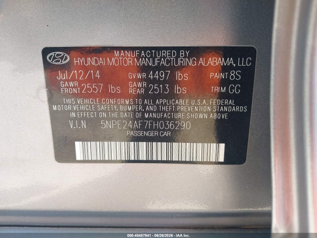2015 Hyundai SONATA SE — фото 9