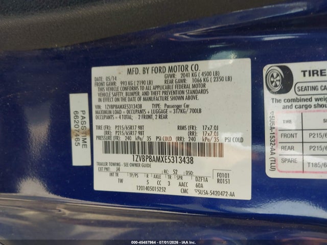 2014 FORD MUSTANG V6/V6 PREMIUM 照片 9