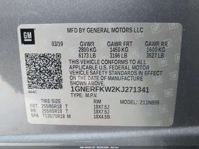 2019 CHEVROLET TRAVERSE LS 9
