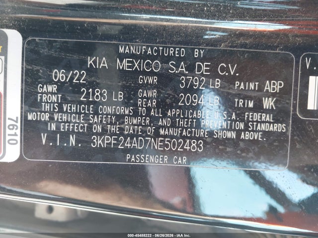 2022 KIA FORTE LXS 照片 9