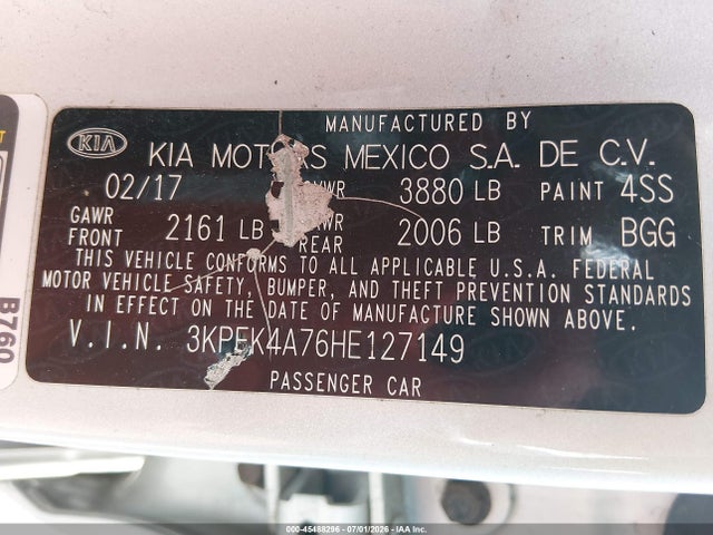 2017 KIA FORTE LX 照片 9