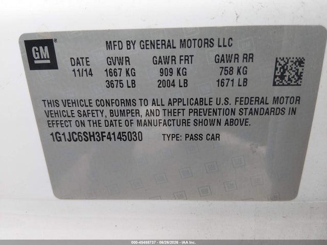 2015 Chevrolet SONIC LT AUTO 照片 9