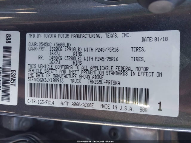 2018 Toyota TACOMA SR5 photo 9