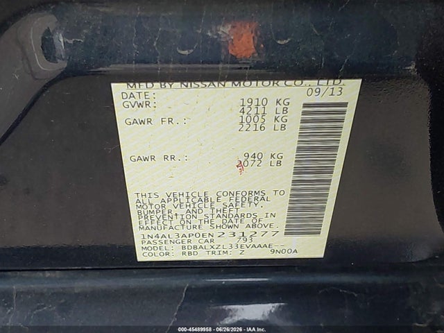 2014 Nissan ALTIMA 2.5 SL 缩略图 9