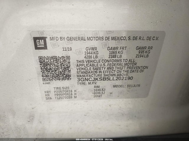 2020 CHEVROLET TRAX FWD LS 9