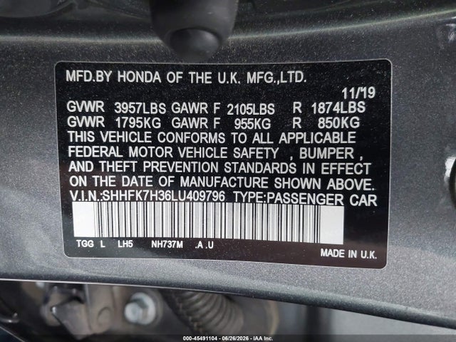 صورة 9 لـ 2020 Honda CIVIC LX