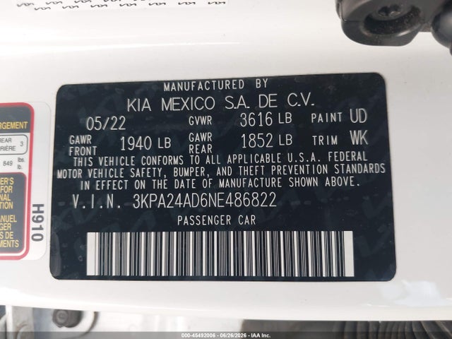 2022 KIA RIO LX 照片 9