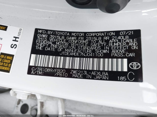 2022 Toyota COROLLA HYBRID LE 照片 9