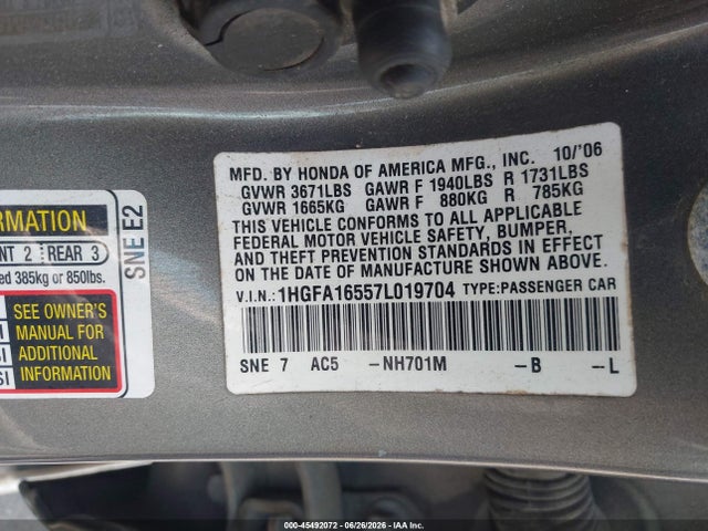 2007 Honda CIVIC LX 照片 9