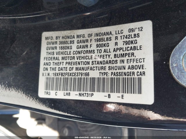 صورة 9 لـ 2012 Honda CIVIC LX