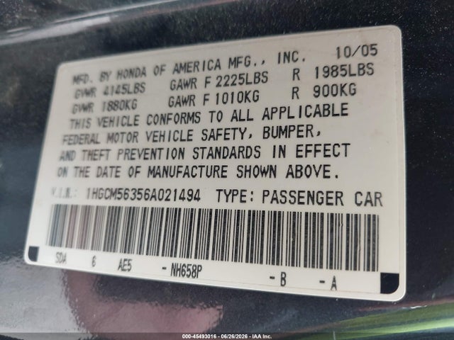 2006 Honda ACCORD 2.4 SE photo 9