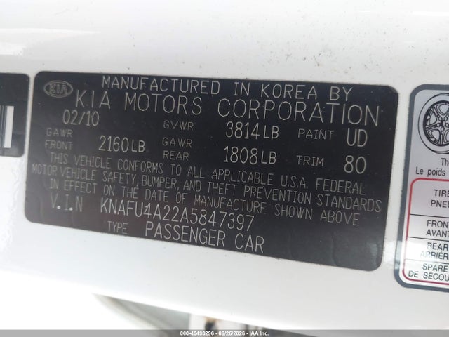 2010 KIA FORTE EX 照片 9