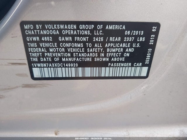 2013 Volkswagen PASSAT 2.0L TDI SE — фото 9
