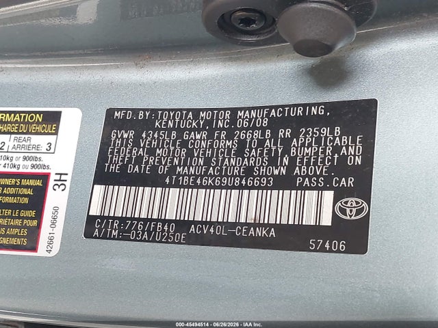 2009 Toyota CAMRY LE 照片 9